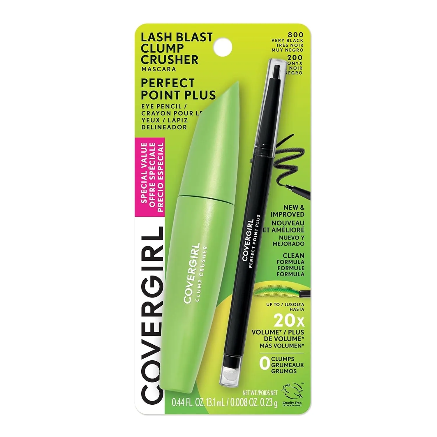 - Clump Crusher by Lash Blast Mascara, 20X More Volume, Double Sided Brush, Long-Lasting Wear, 100% Cruelty-Free
