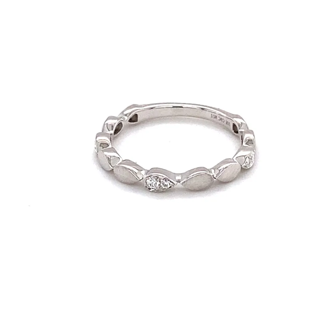 0.10 CTW DEW Round Moissanite Band in 10K White Gold