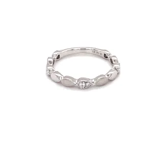 0.10 CTW DEW Round Moissanite Band in 10K White Gold
