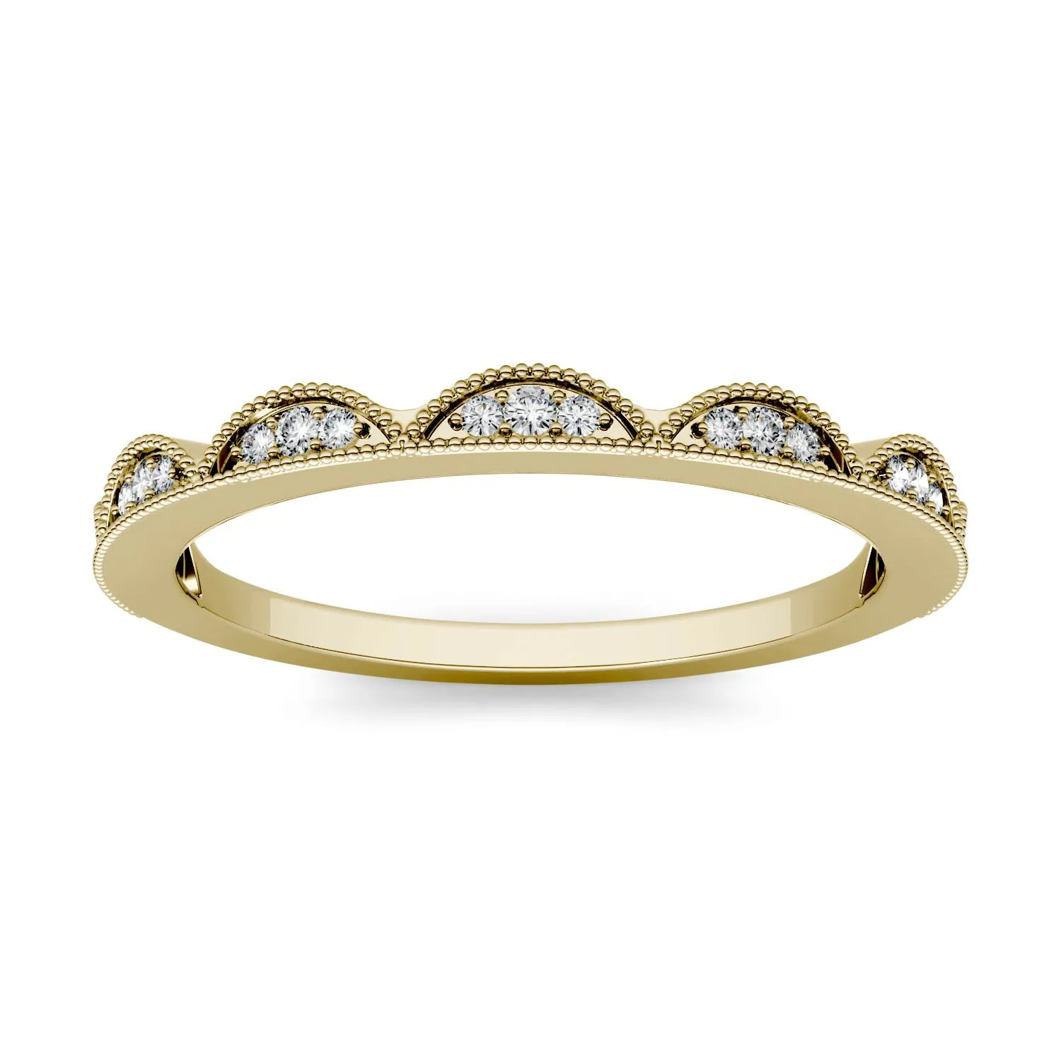 0.13 CTW DEW Moissanite Half Moon Stacker Band in 14K Gold