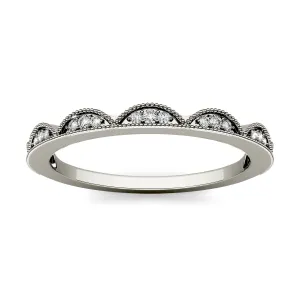 0.13 CTW DEW Moissanite Half Moon Stacker Band in 14K Gold