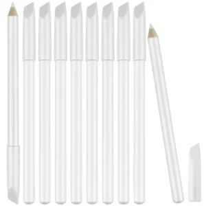 10 Pieces Nail Whitening Pencil 2-In-1 White Nail Pencil DIY French Design Manicure with Cuticle Pusher