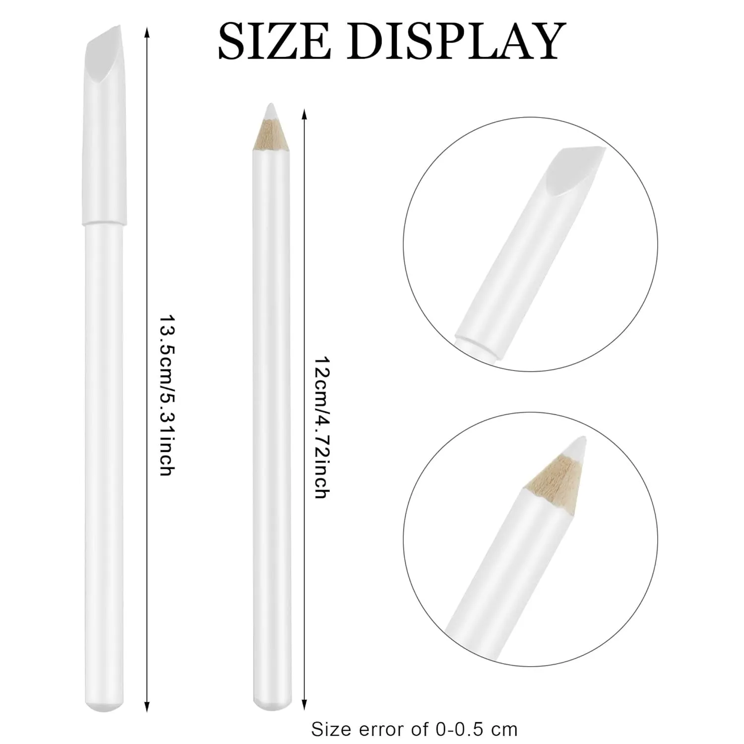 10 Pieces Nail Whitening Pencil 2-In-1 White Nail Pencil DIY French Design Manicure with Cuticle Pusher