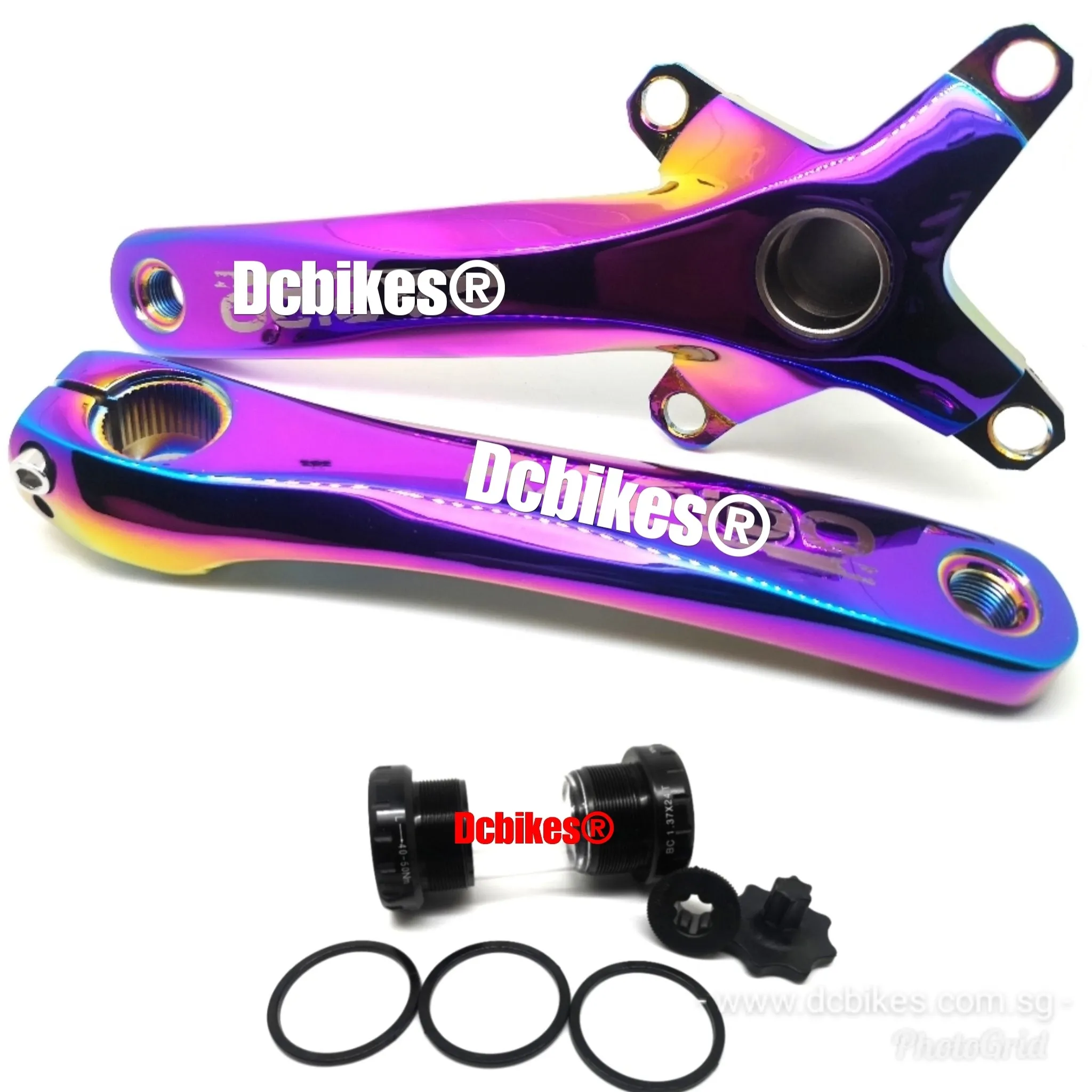 104bcd Oil Slick 24mm Hollowtech MTB Road Crank Arms   68mm | 73mm BSA Threaded Bottom Bracket BB