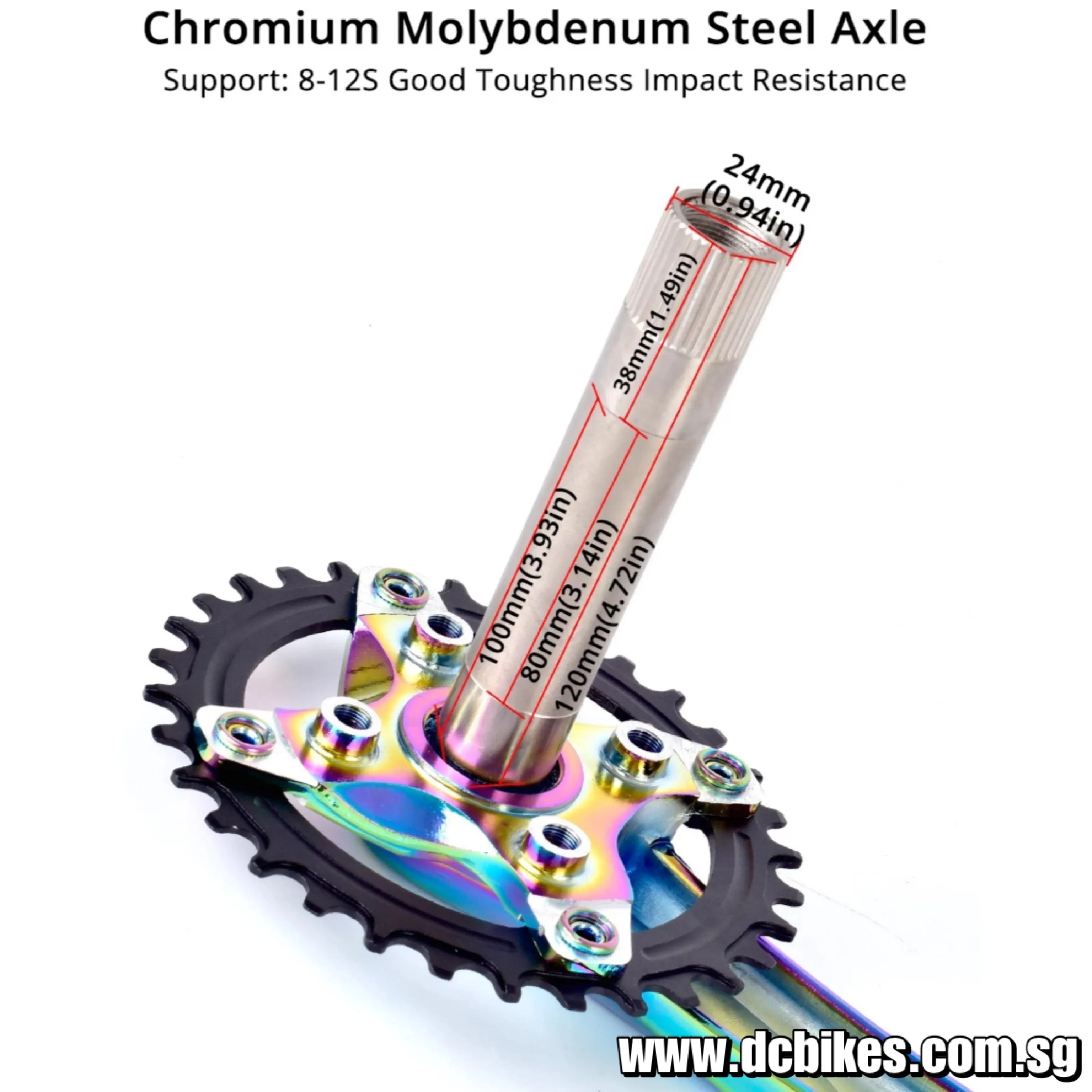 104bcd Oil Slick 24mm Hollowtech MTB Road Crank Arms   68mm | 73mm BSA Threaded Bottom Bracket BB