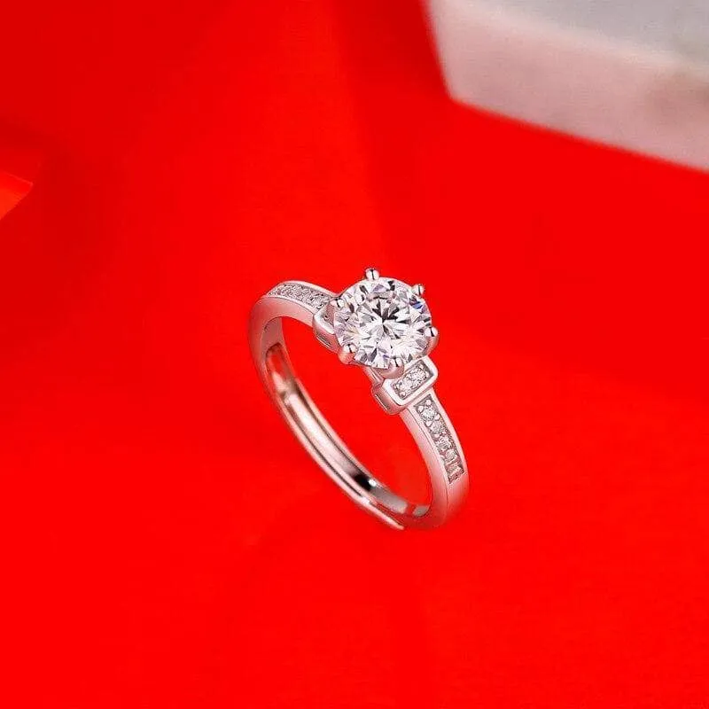 1.0Ct VVS1 6 Prong Diamond Twinkle Stone Adjustable Engagement Ring