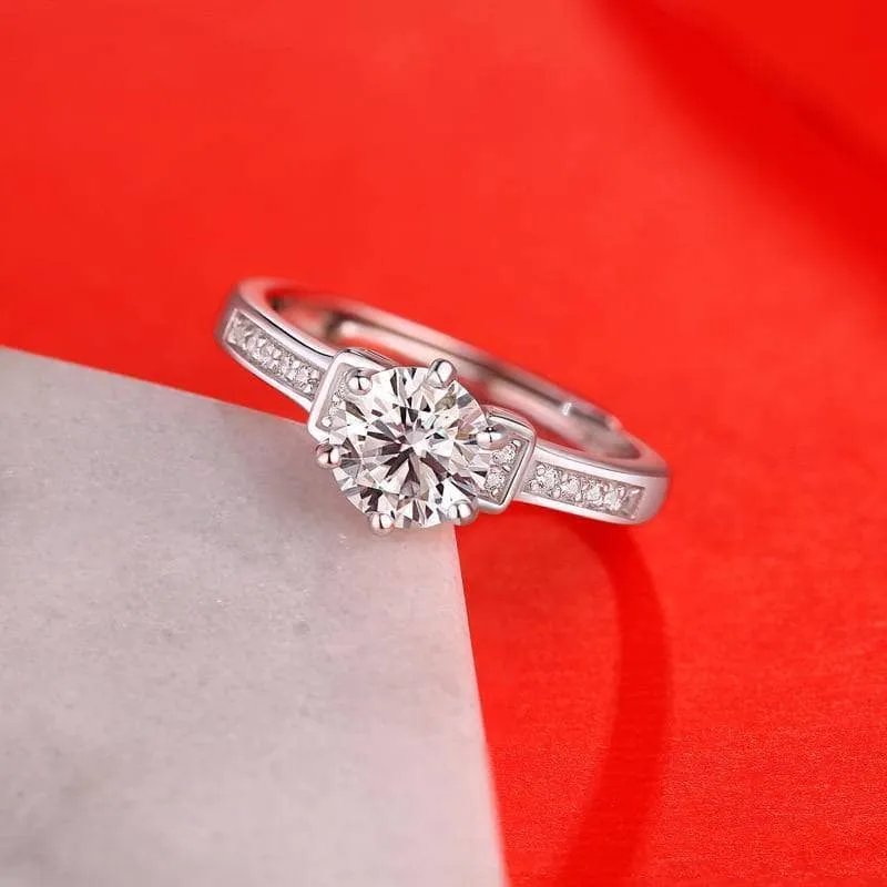 1.0Ct VVS1 6 Prong Diamond Twinkle Stone Adjustable Engagement Ring