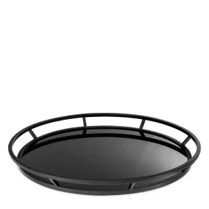 110521 - Tray Gaia black finish round