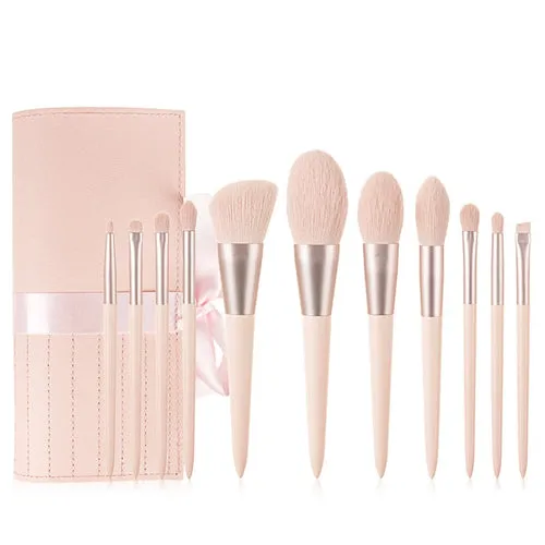 11Pcs Pink Makeup Brush Set Eye Shadow Blending Eyeliner Eyelash