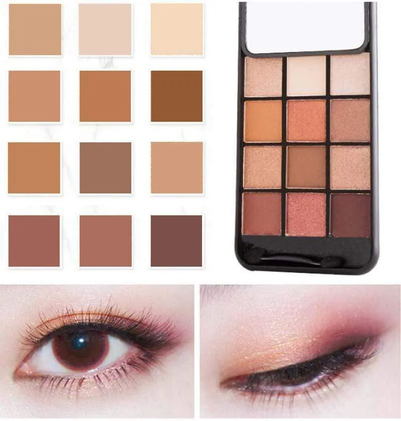 12 Color Matte Eyeshadow Palette Pressed Shimmer Phone