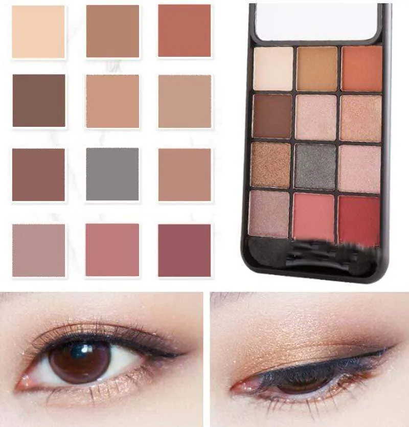 12 Color Matte Eyeshadow Palette Pressed Shimmer Phone