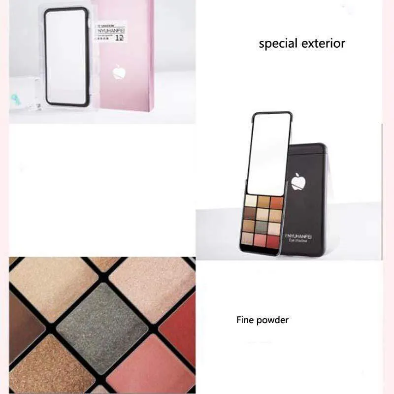 12 Color Matte Eyeshadow Palette Pressed Shimmer Phone