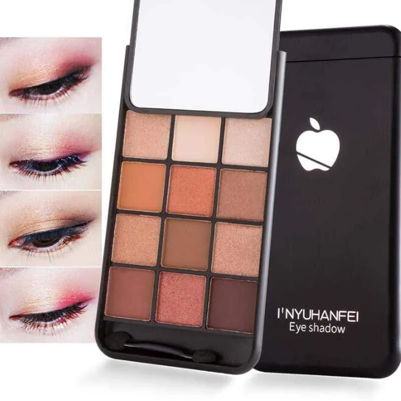 12 Color Matte Eyeshadow Palette Pressed Shimmer Phone