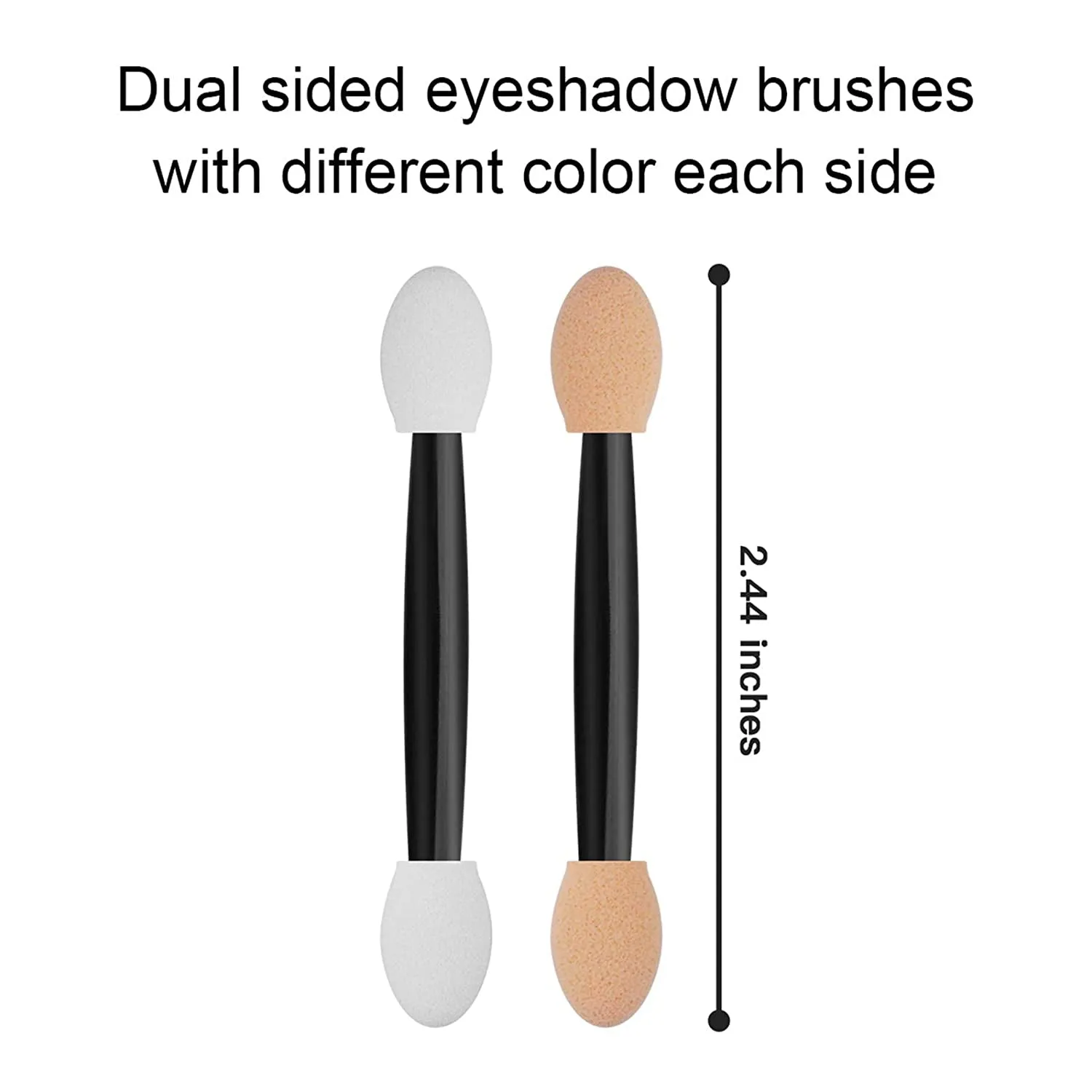 120PCS Disposable Dual Sides Eye Shadow Sponge Applicators with Container, 2.44' Length Eyeshadow Brushes Makeup Applicator Black
