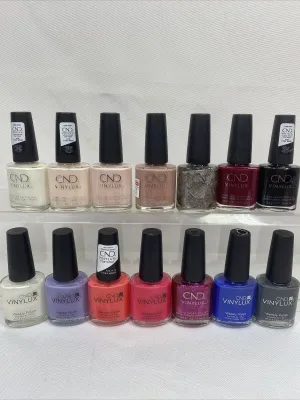(14) CND Vinyl Lux Weekly & Long Wear Nail Polish No Repeats Bulk Lot VINYLUX