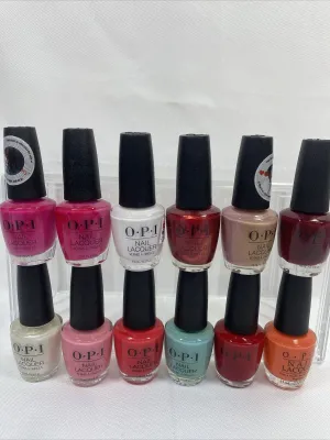 (14) OPI Nail Polish LACQUER  Color No Repeats O P I Nude Pink Red Blue Bulk Lot