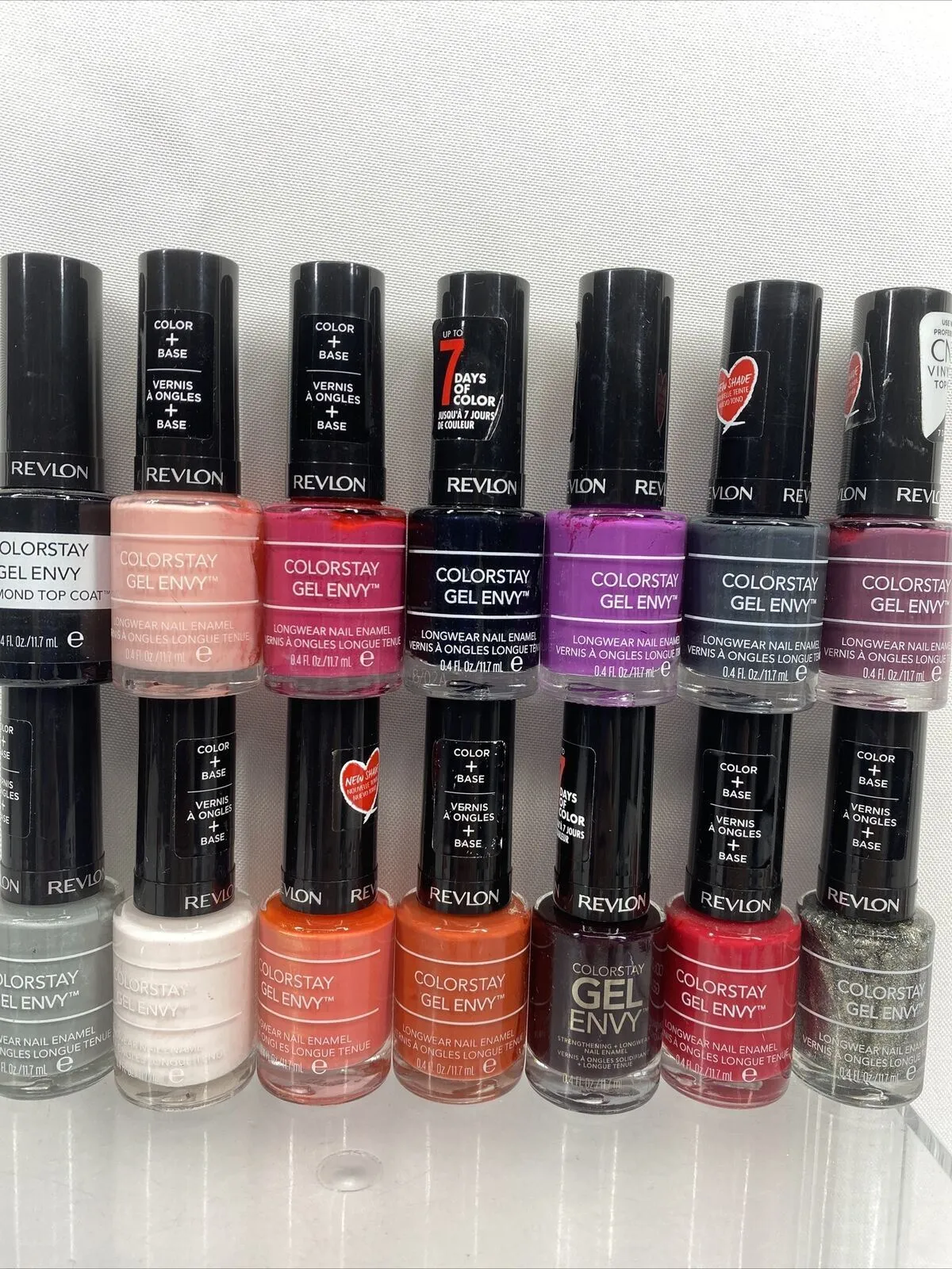 (14) Revlon Gel Envy Diamond Nail Polish No Repeats Bulk Lot Nude Pink Purple