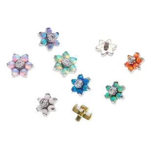 14g 1.2mm thread Opal Flower Top