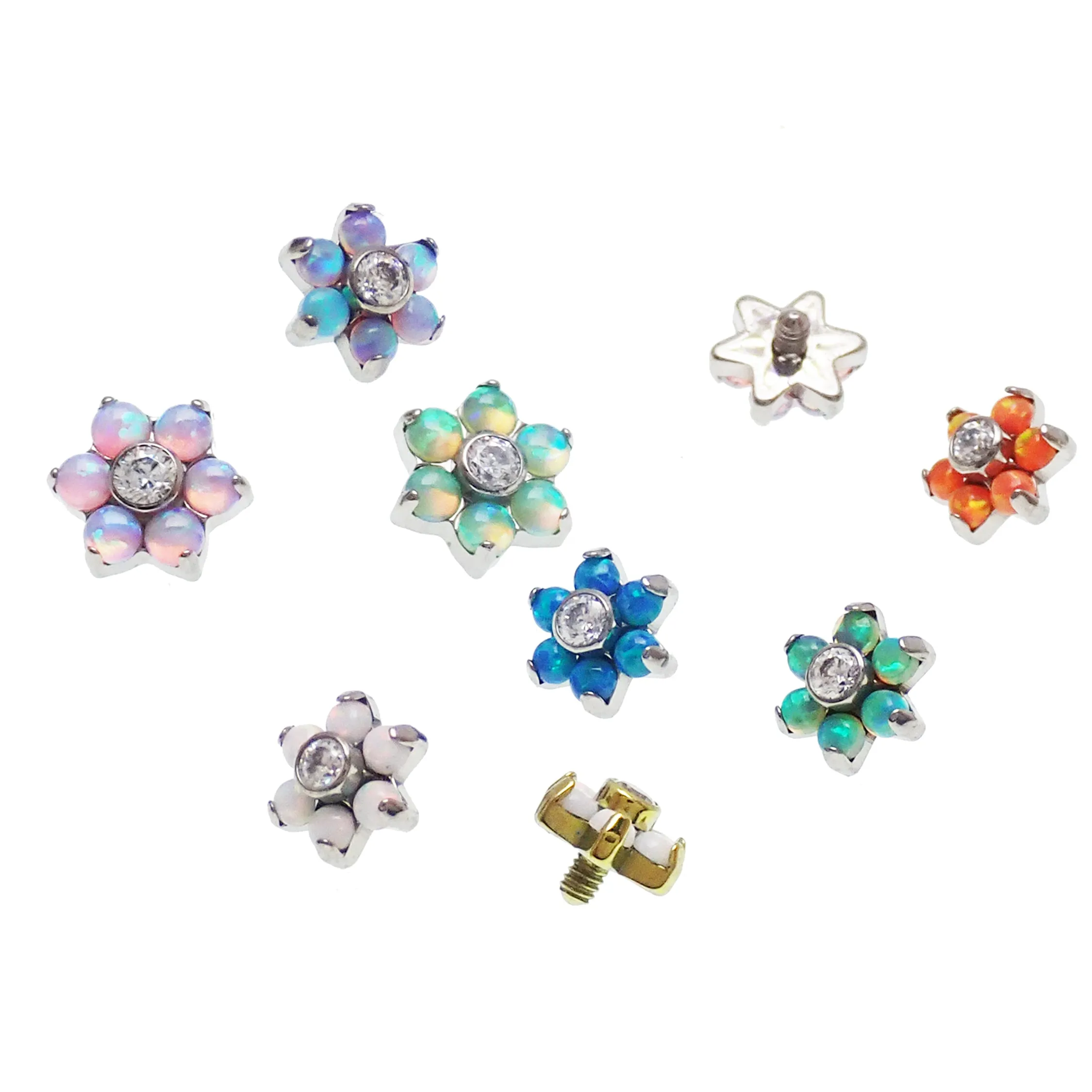 14g 1.2mm thread Opal Flower Top