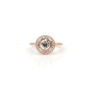 14K Rose Gold Diamond Halo Ring