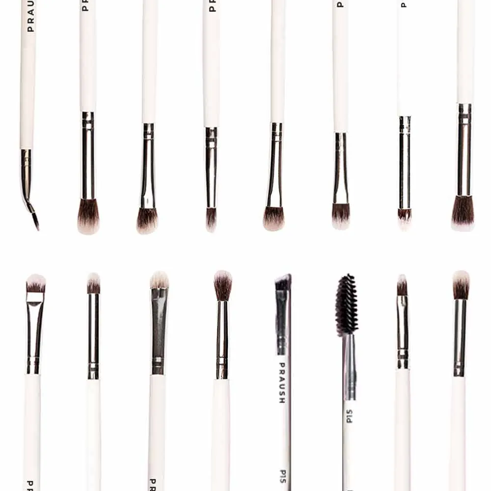 15 Pcs Professional Eye Brush Set with FREE Marble Makeup Pouch
