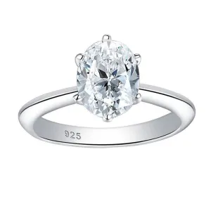 1.5ct Oval Cut Created Diamond Engagement Ring
