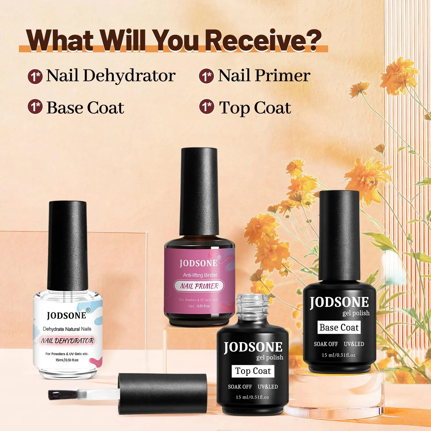 15ML Nail Primer Base Coat Top Coat Glossy Quick Drying Durable DIY Nail Art Design Long Lasting Gift