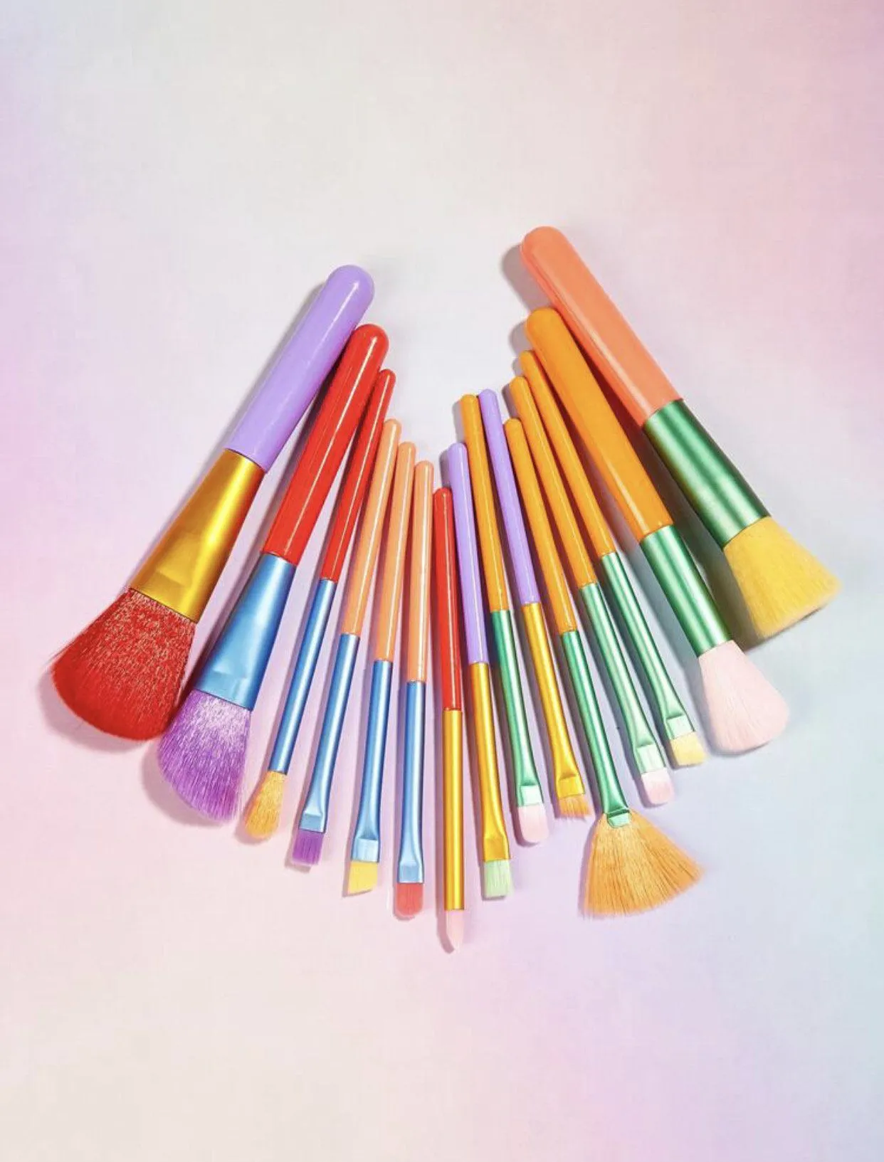 15PCS Colorful Makeup Brush Set