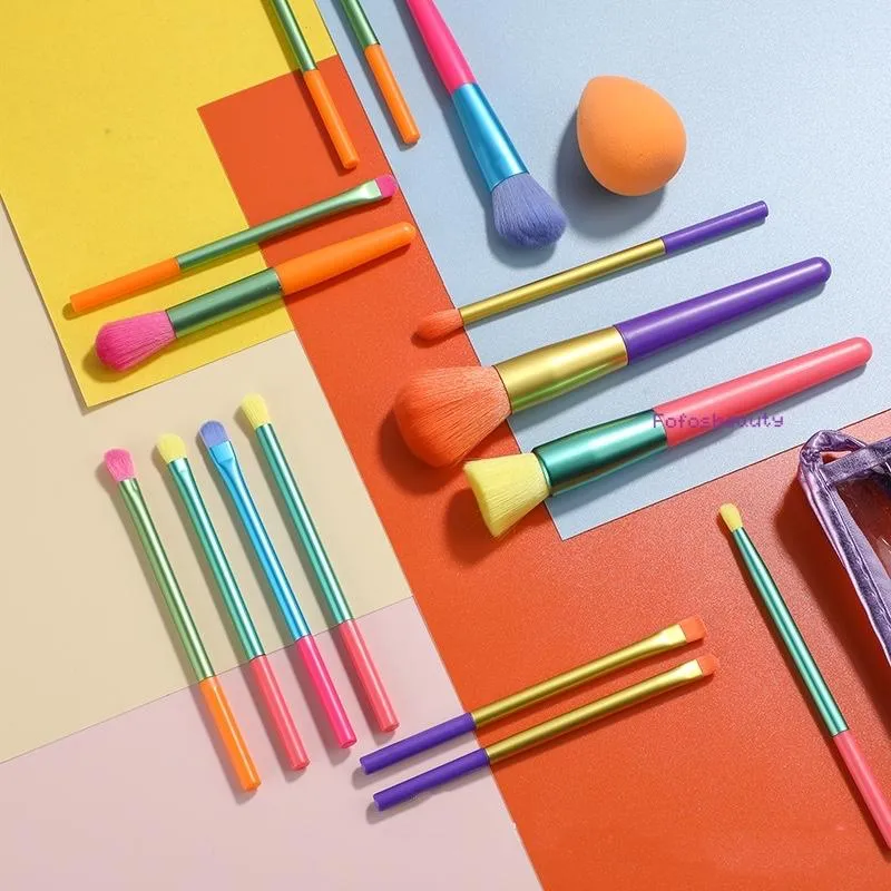 15PCS Colorful Makeup Brush Set