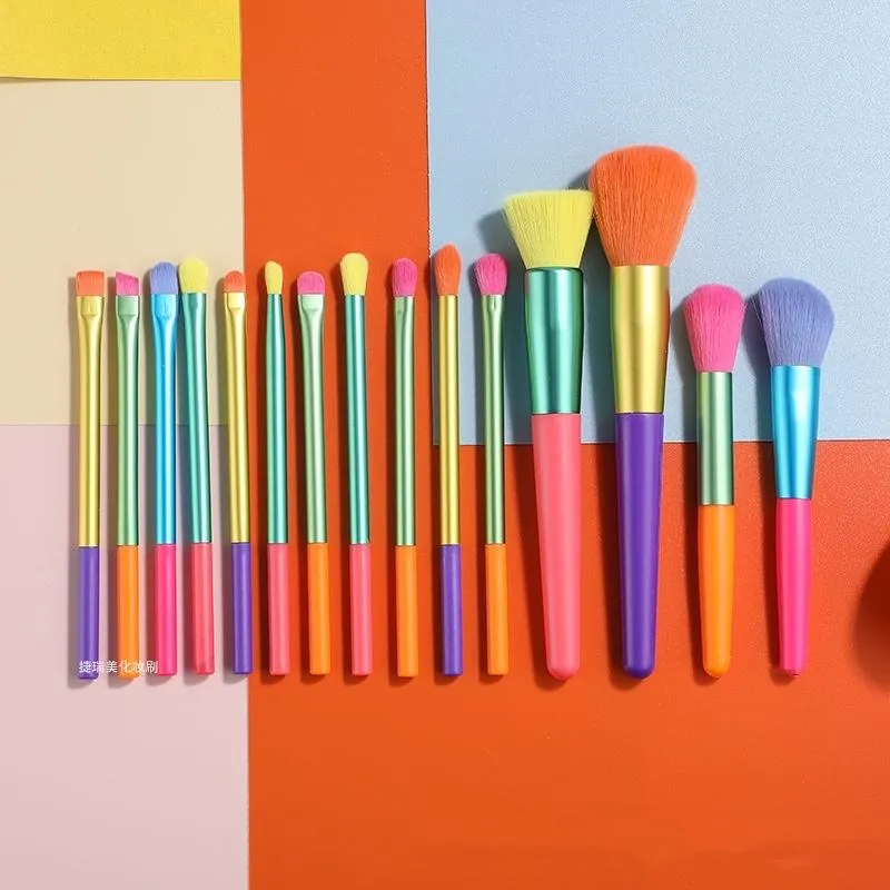 15PCS Colorful Makeup Brush Set