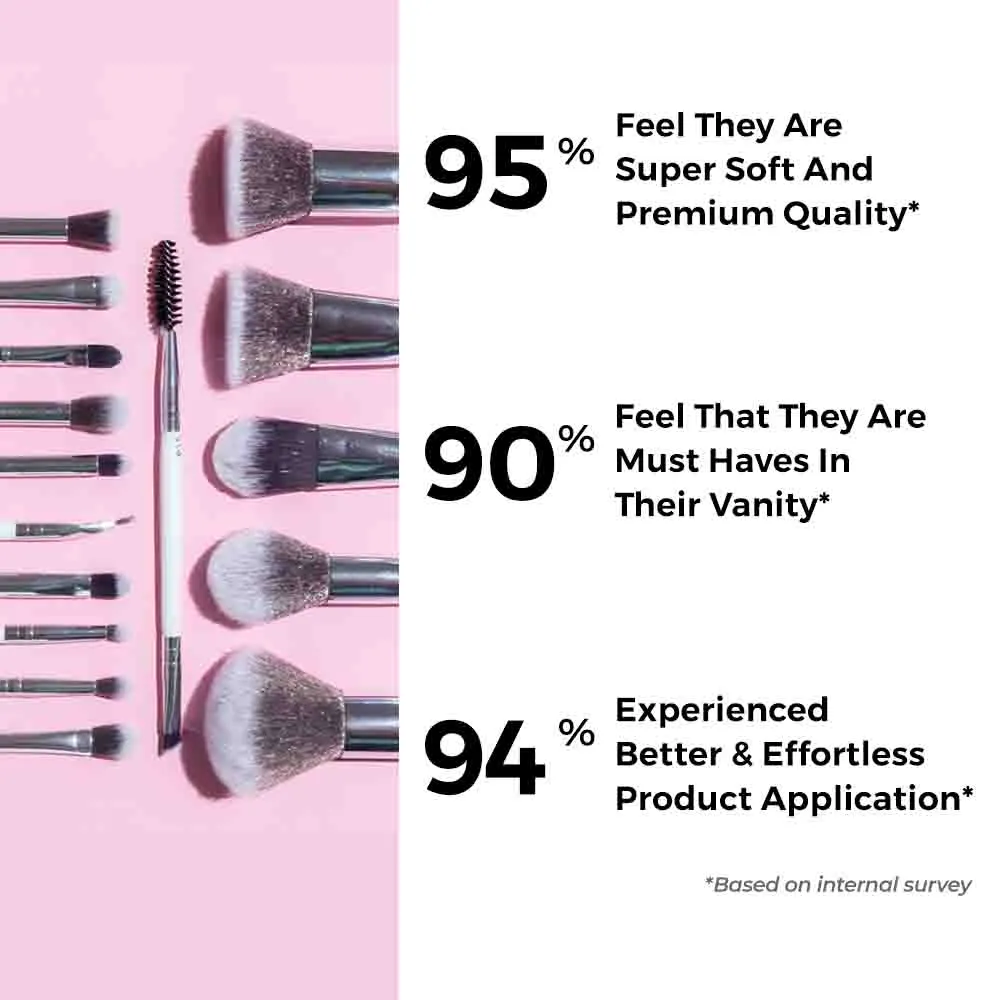 16 Pcs Professional Makeup Brush Set (Face   Eyes) with FREE Marble Makeup Pouch