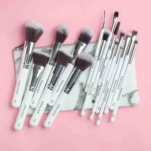 16 Pcs Professional Makeup Brush Set (Face   Eyes) with FREE Marble Makeup Pouch