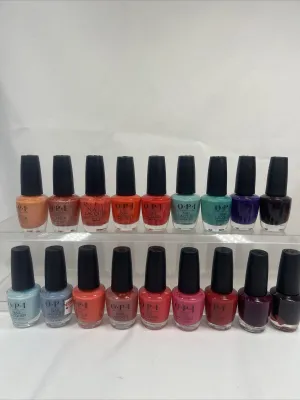 (18) OPI Nail Polish LACQUER  Color No Repeats O P I Nude Pink Red Blue Bulk Lot