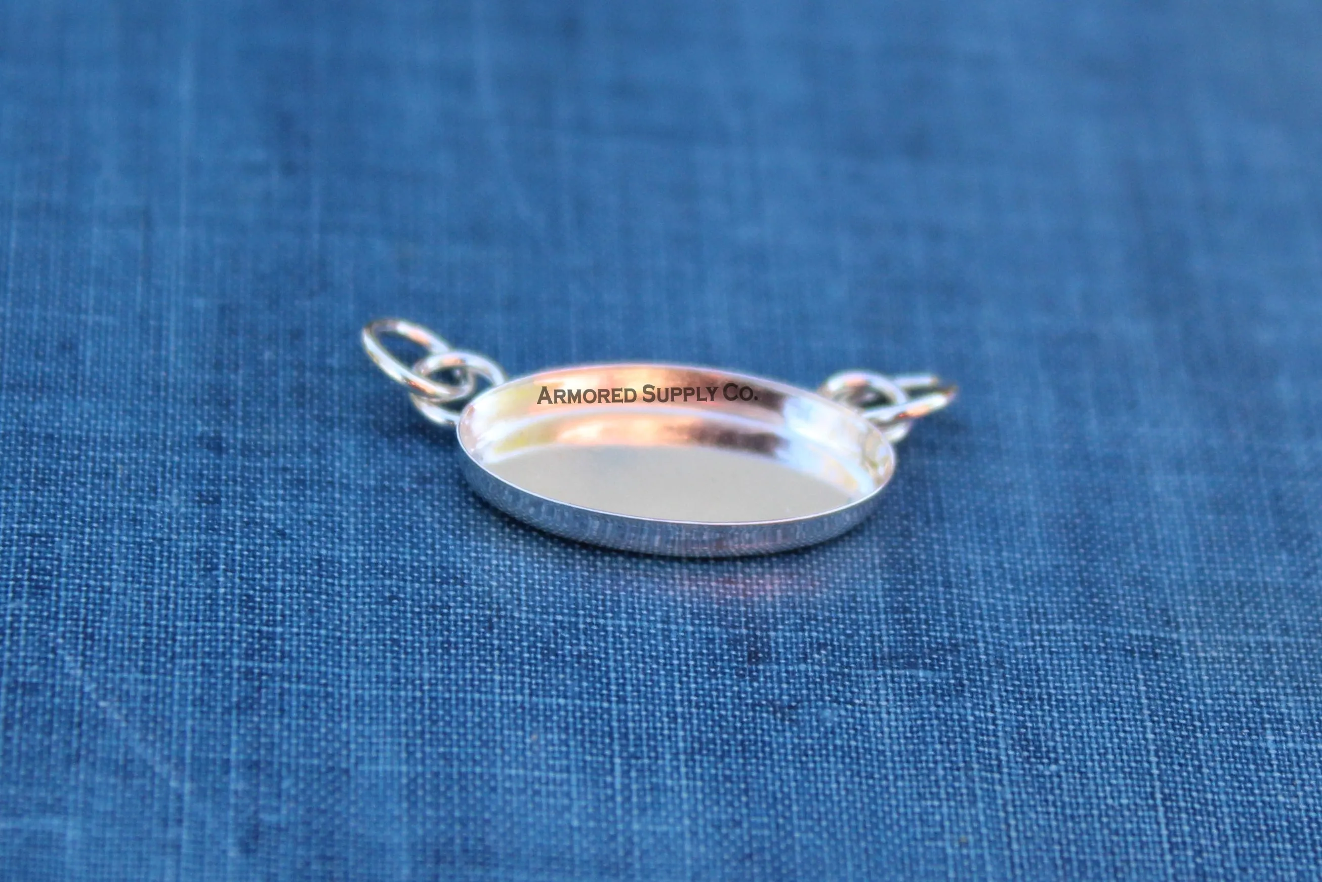 18x9mm Oval Bezel Double Bail Pendant Blank Mounting
