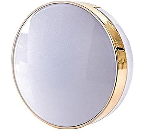 1Pcs 15Ml Air Cushion Powder Puff Box-Diy Bb Cc Cream Storage Containers Makeup Box Case With Powder Puff Sponge And Mirror (White Golden)