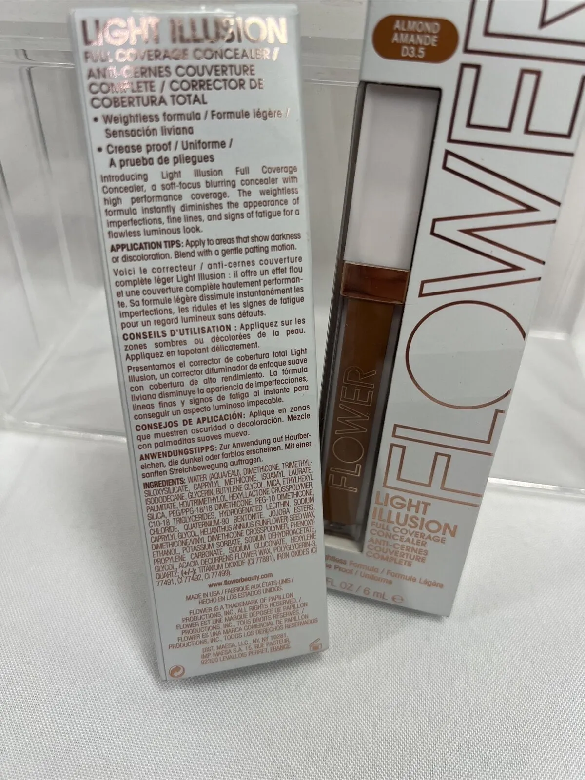 (2) Almond D3.5 Flower Light Illusion Full Coverage Concealer Crease Pro Contour