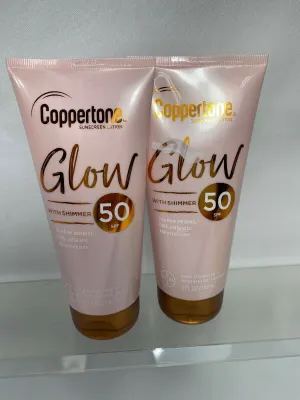 (2) Coppertone Glow Sunscreen Lotion with Shimmer SPF 50, 5 Fl Oz 4/21