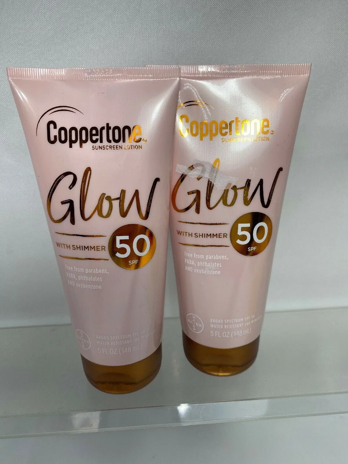 (2) Coppertone Glow Sunscreen Lotion with Shimmer SPF 50, 5 Fl Oz 4/21