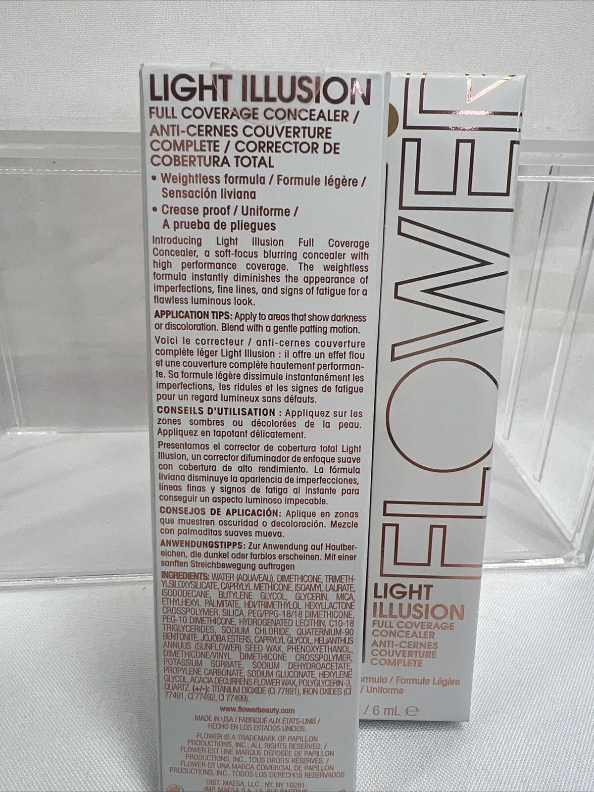 (2) Deep D2-3 Flower Light Illusion Full Coverage Concealer Crease Proof Contour