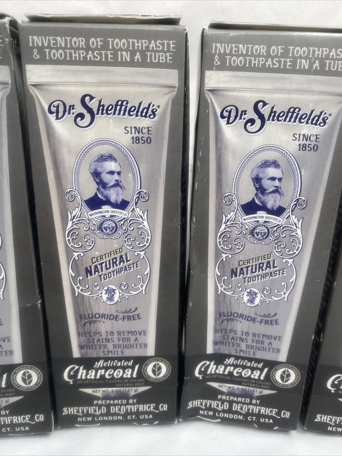 (2) Dr Sheffield Certified Natural Toothpaste No Fluoride Activated Charcoal 5oz
