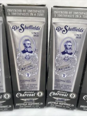 (2) Dr Sheffield Certified Natural Toothpaste No Fluoride Activated Charcoal 5oz