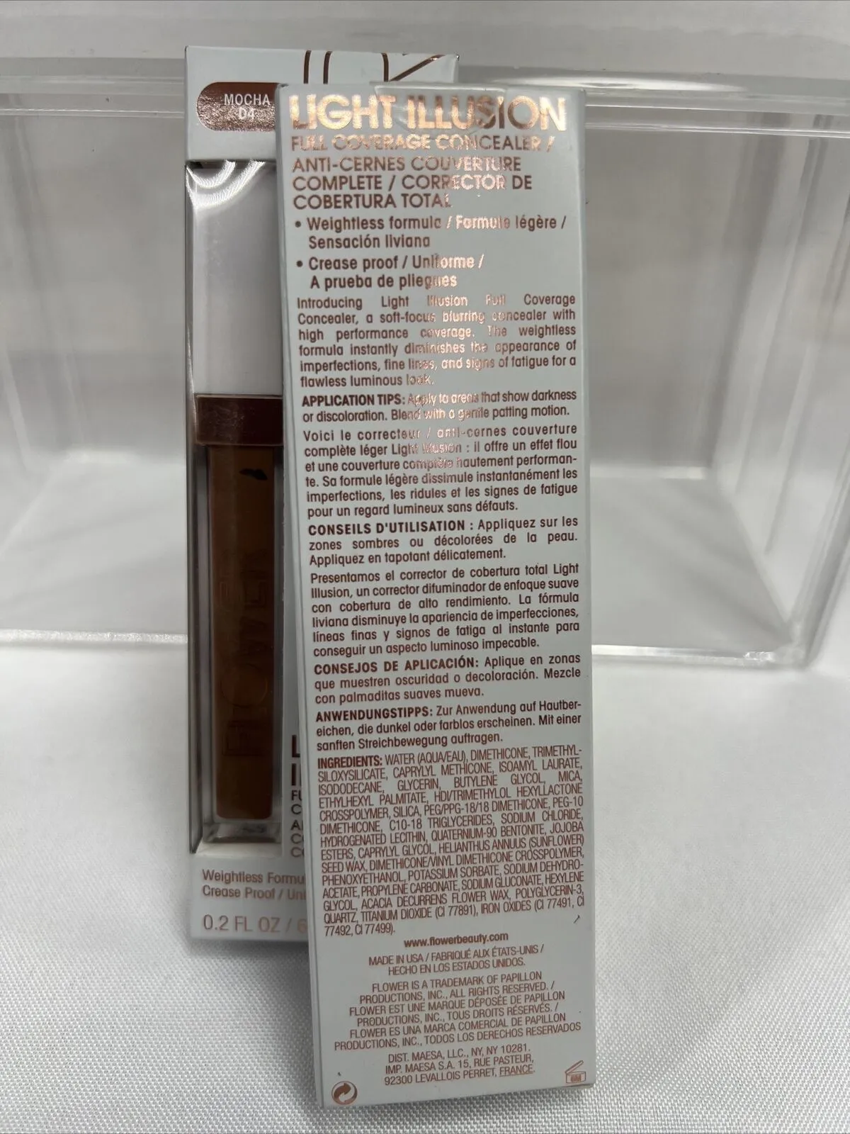 (2) Mocha Flower Light Illusion Full Coverage Concealer Crease Proof Contour