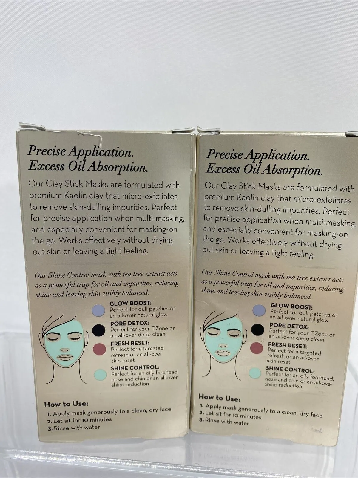 (2) Olay Shine Control Mask Clay Face Mask No Mess Stick 1.7 Oz