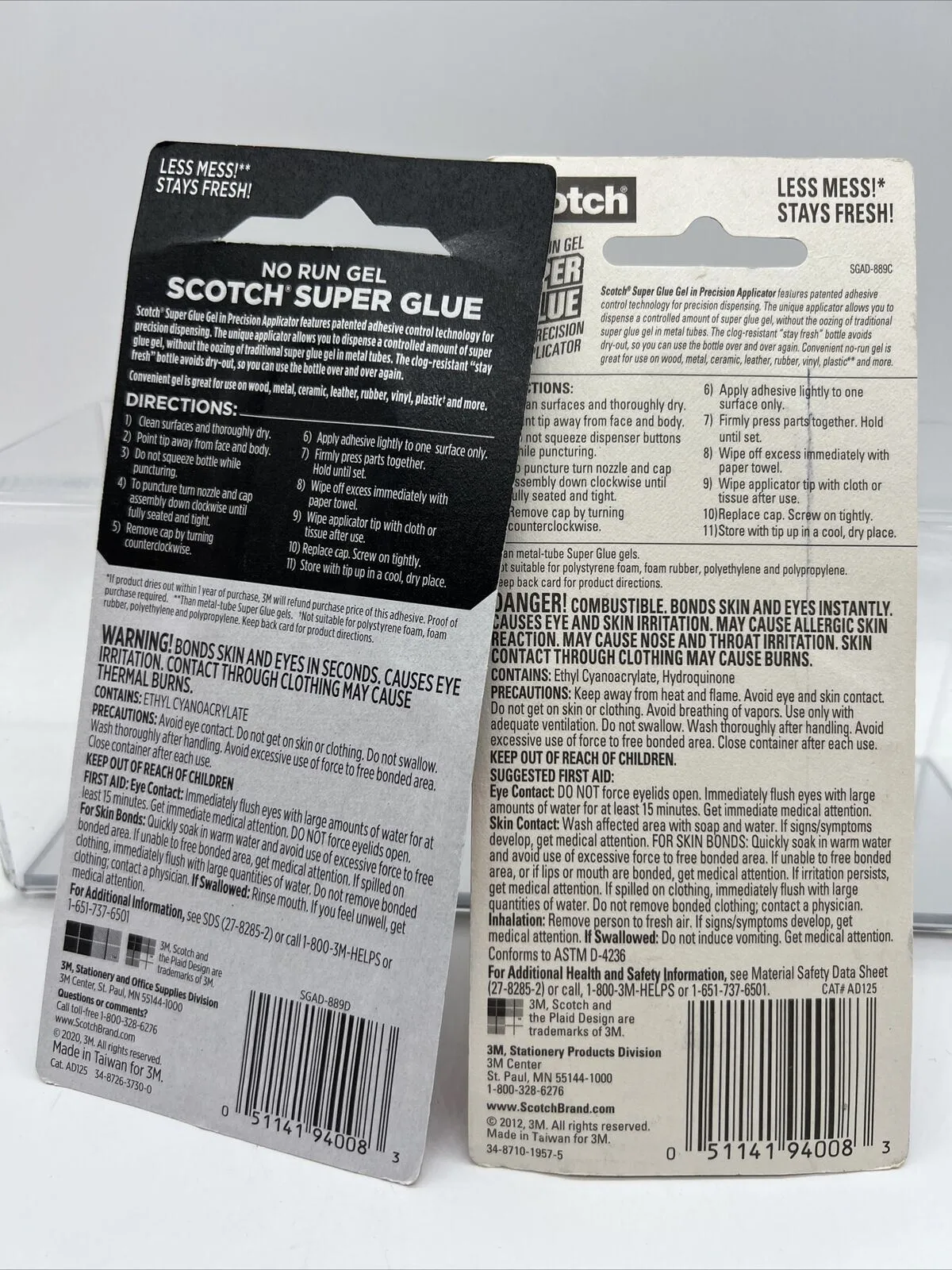 (2) Scotch Super Glue Gel Precision Applicator Tip No Mess Run COMBINE SHIPPING