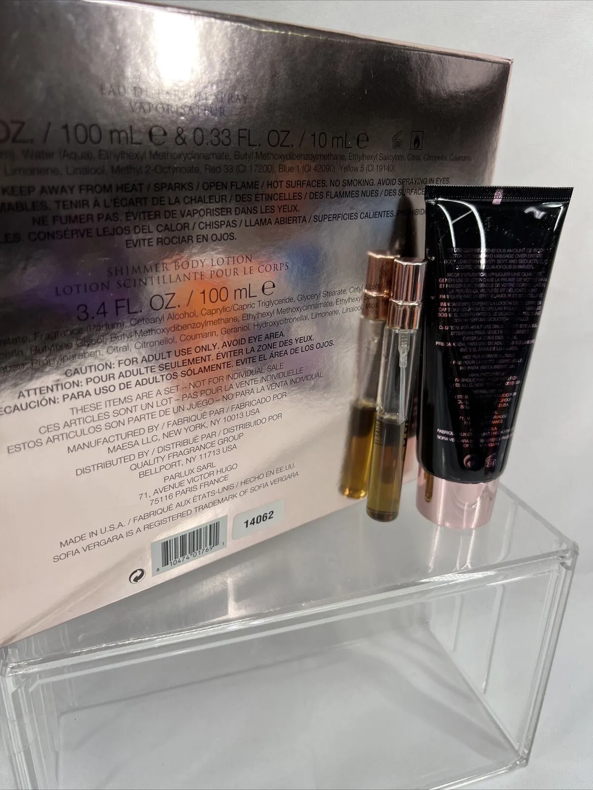 (2) Sofia by Sofia Vergara Shimmer Lotion 3.4oz & Rollerball .33oz RARE exclusiv