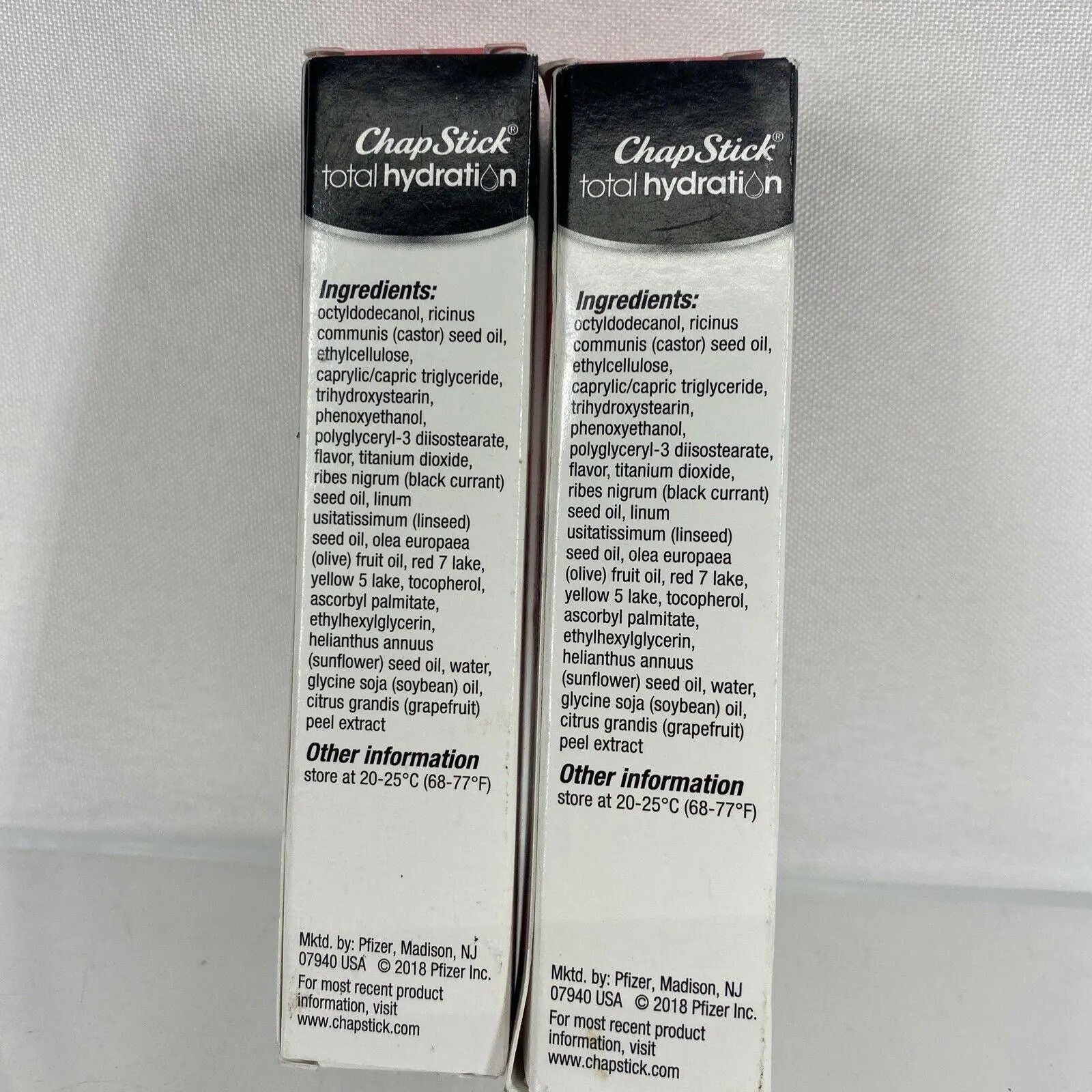 (2) Warm pink￼ Chapstick Total Hydration Vitamin Tinted Lip Oil￼ .24oz