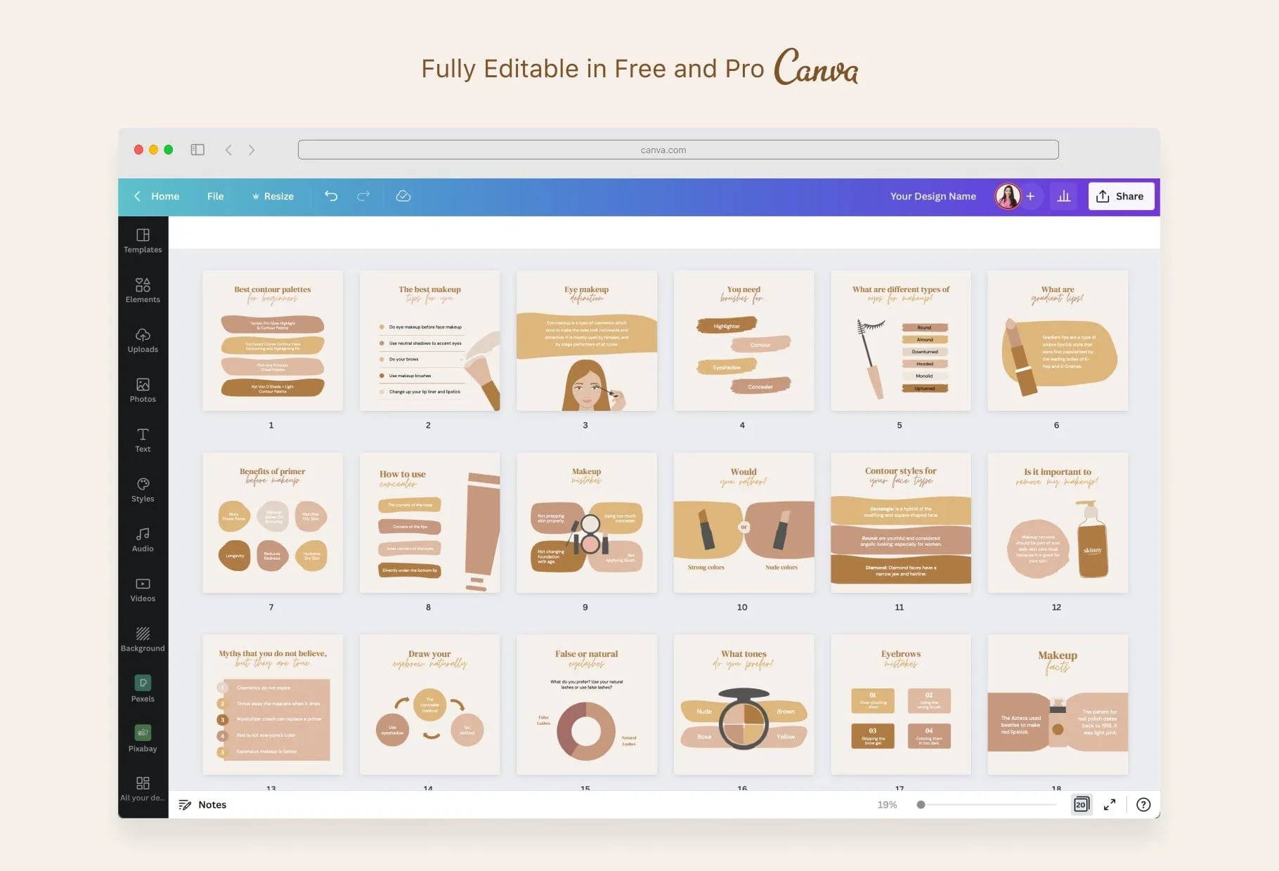 20 Makeup Infographics Instagram Posts Fully Editable Canva Templates V2