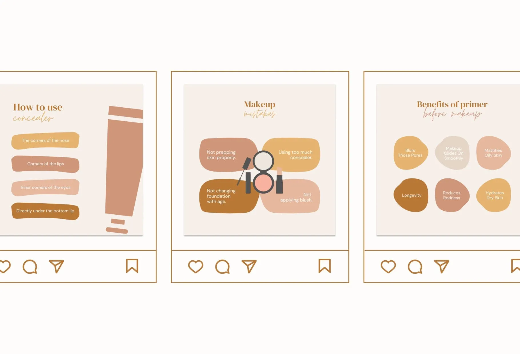 20 Makeup Infographics Instagram Posts Fully Editable Canva Templates V2