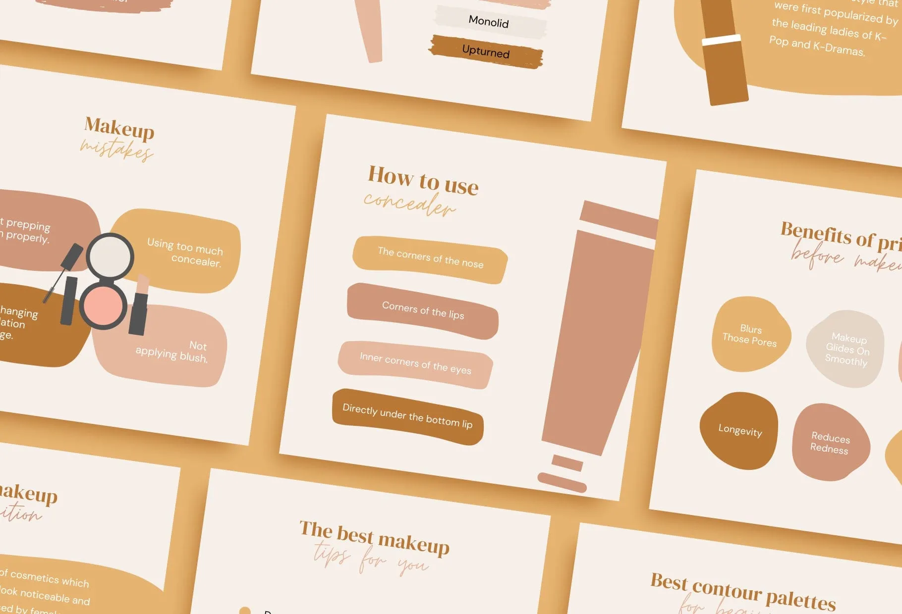 20 Makeup Infographics Instagram Posts Fully Editable Canva Templates V2