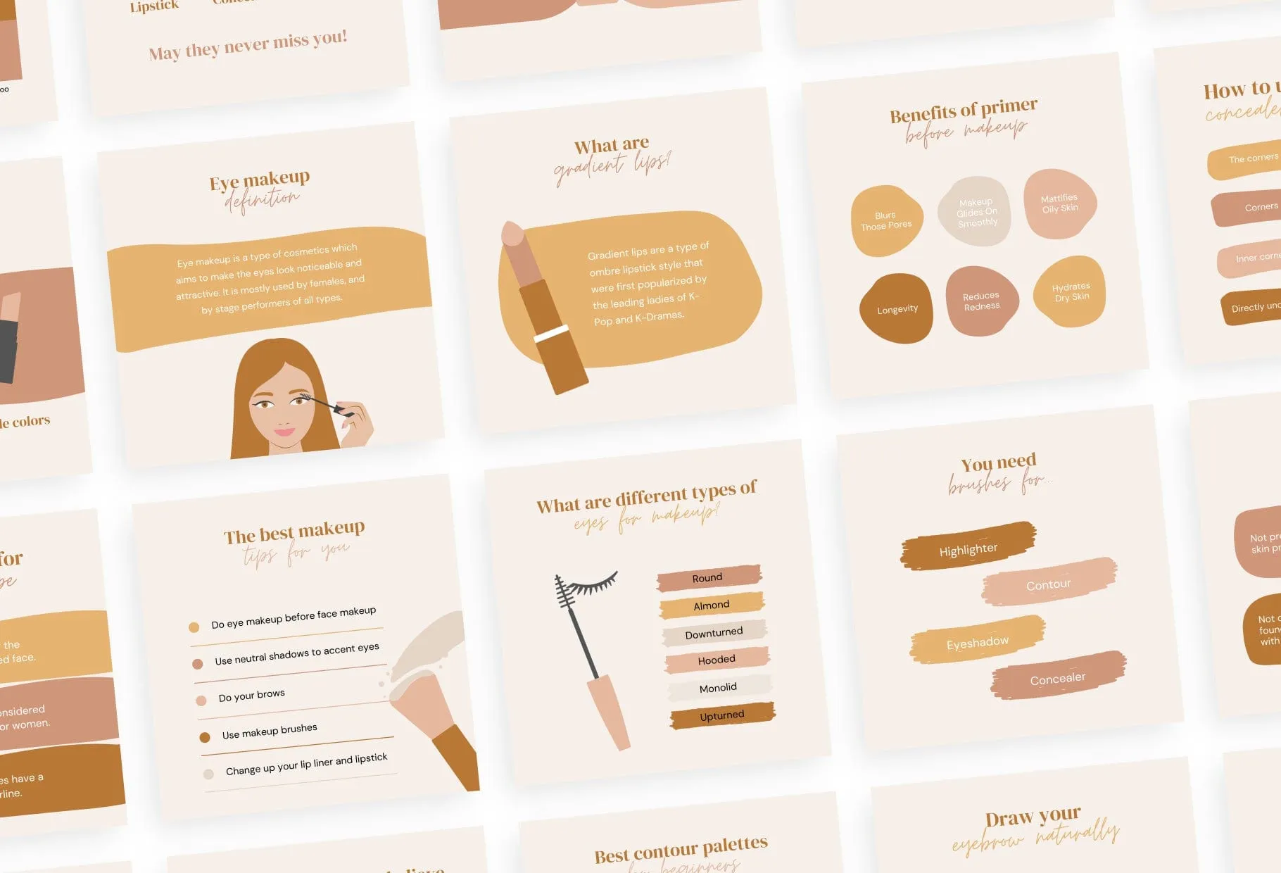 20 Makeup Infographics Instagram Posts Fully Editable Canva Templates V2
